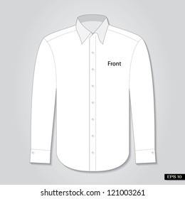 Long sleeve shirt front. Vector