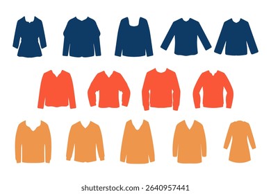 Long Sleeve Shirt Icon Set