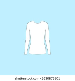 Long sleeve shirt inner vector illustration on blue background