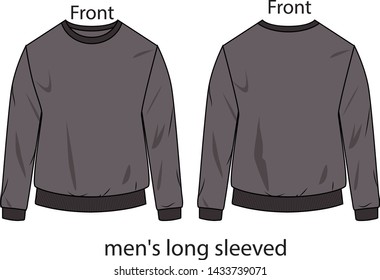long sleeve shirt for men vector template