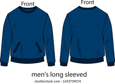 long sleeve shirt for men vector template