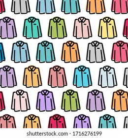 Long sleeve shirt pattern, white isolated background