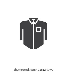 Long sleeve shirt with pocket vector icon. filled flat sign for mobile concept and web design. Men's shirt solid icon. Symbol, logo illustration. Pixel perfect vector graphics