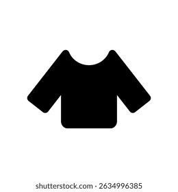 Long sleeve shirt silhouette vector icon illustration.