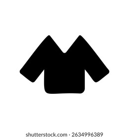 Long sleeve shirt silhouette vector icon illustration.