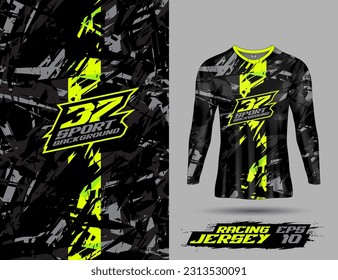 Fondo abstracto de la plantilla de la camisa de manga larga para el equipo de camisetas extremas, carreras, ciclismo, leggings, fútbol, juegos de azar y deporte.