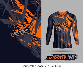 Fondo abstracto de la plantilla de la camisa de manga larga para el equipo de camisetas extremas, carreras, ciclismo, leggings, fútbol, juegos de azar y deporte.