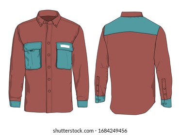 Long sleeve shirt template set.