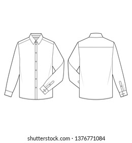 LONG SLEEVE SHIRTS fashion flat sketch template