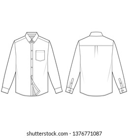 Long Sleeve Shirts Fashion Flat Sketch Stock Vector (Royalty Free ...