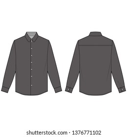 Long Sleeve Shirts Fashion Flat Sketch Stock Vector (Royalty Free ...