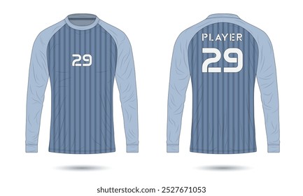 Long sleeve striped soccer jersey uniform mockup