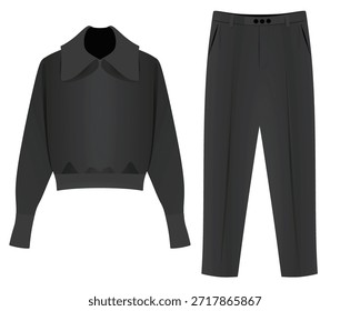 Suéter y pantalón de manga larga. Ilustración vectorial