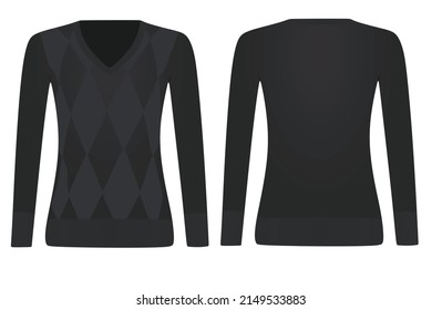 Long sleeve sweater. vector illustration