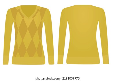 Long sleeve sweater. vector illustration