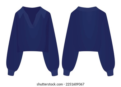 Long sleeve sweater. vector illustration