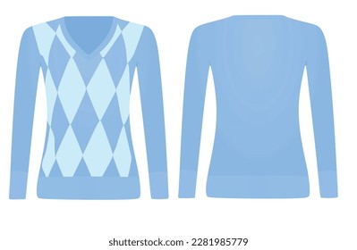 Long sleeve sweater. vector illustration