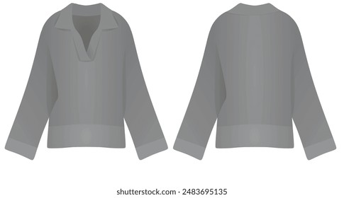 Long sleeve sweater. vector illustration