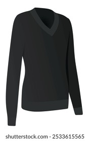 Long sleeve sweater. vector illustration