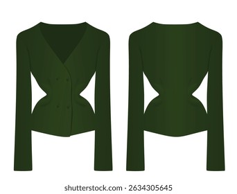 Long sleeve sweater. vector illustration