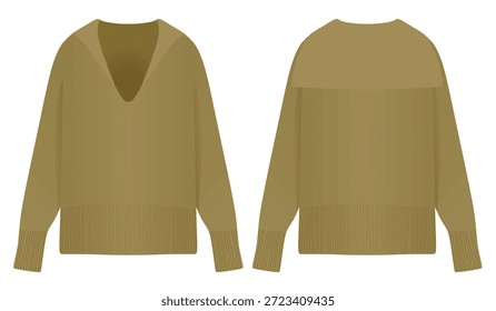 Long sleeve sweater. vector illustration	