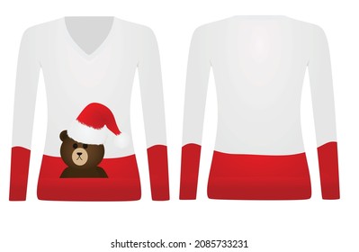 Long sleeve sweater with xmas theme. vector illustration