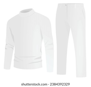 Long sleeve t shirt and chino pants. vector