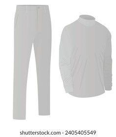 Long sleeve t shirt and chino pants. vector