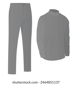 Long sleeve t shirt and chino pants. vector