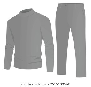 Long sleeve t shirt and chino pants. vector