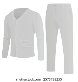 Long sleeve t shirt and chino pants. vector