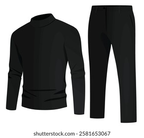 Long sleeve t shirt and chino pants. vector