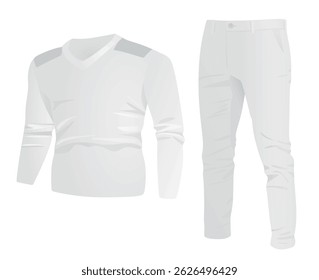 Long sleeve t shirt and chino pants. vector