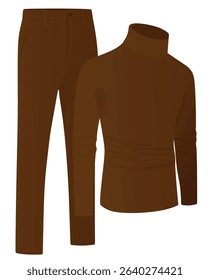 Long sleeve t shirt and chino pants. vector	
