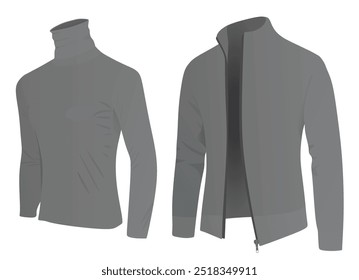 Long sleeve t shirt and coat. vector