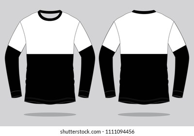 Long sleeve T Shirt design : White / Black