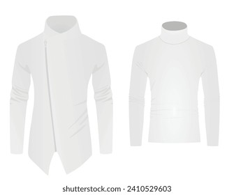 Long sleeve t shirt and jacket. vector