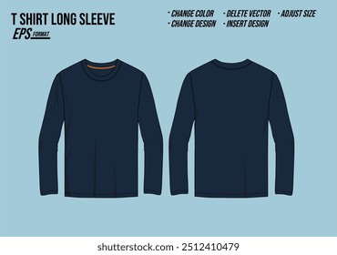 long sleeve t shirt mockup vector illustration fashion template design