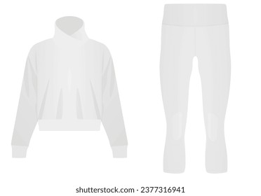 Long sleeve  t shirt and pants. side view. vector