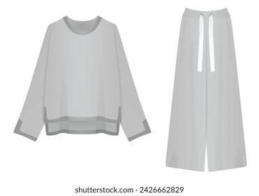 Long sleeve t shirt and pants. vector