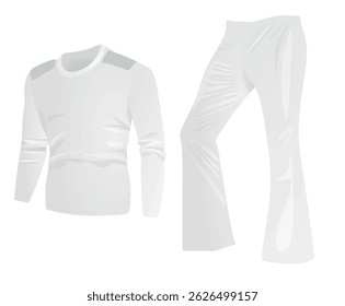Long sleeve t shirt and pants. vector