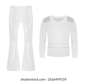 Long sleeve t shirt and pants. vector