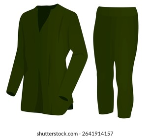 	
Long sleeve t shirt and pants. side view. vector	
