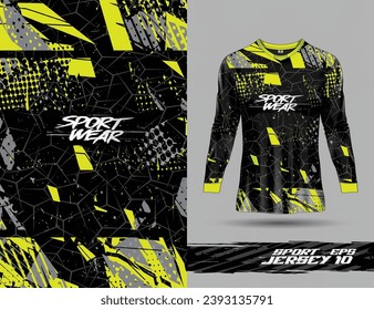 Plantilla de fondo de textura deportiva de camiseta de manga larga para camiseta de fútbol jersey, motocross, ciclismo, fútbol, juego.