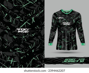 Plantilla de fondo de textura deportiva de camiseta de manga larga para camiseta de fútbol jersey, motocross, ciclismo, fútbol, juego.