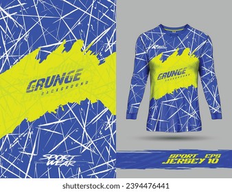 Long sleeve t shirt sports texture background template for soccer jersey, motocross, cycling, football, gaming.