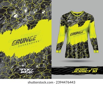 Long sleeve t shirt sports texture background template for soccer jersey, motocross, cycling, football, gaming.