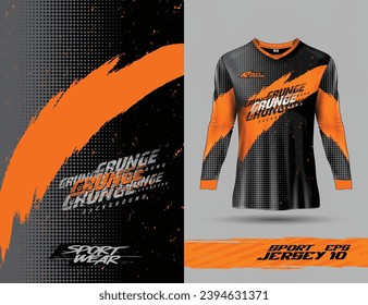 Long sleeve t shirt sports texture background template for soccer jersey, motocross, cycling, football, gaming.