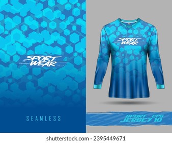 Ropa de manga larga textura deportiva hexagón de fondo sin costura para camiseta de fútbol, motocross, ciclismo, fútbol, juegos de azar.