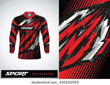 Long sleeve t shirt sports racing abstract texture jersey design for race, soccer, gaming, motocross, cycling,